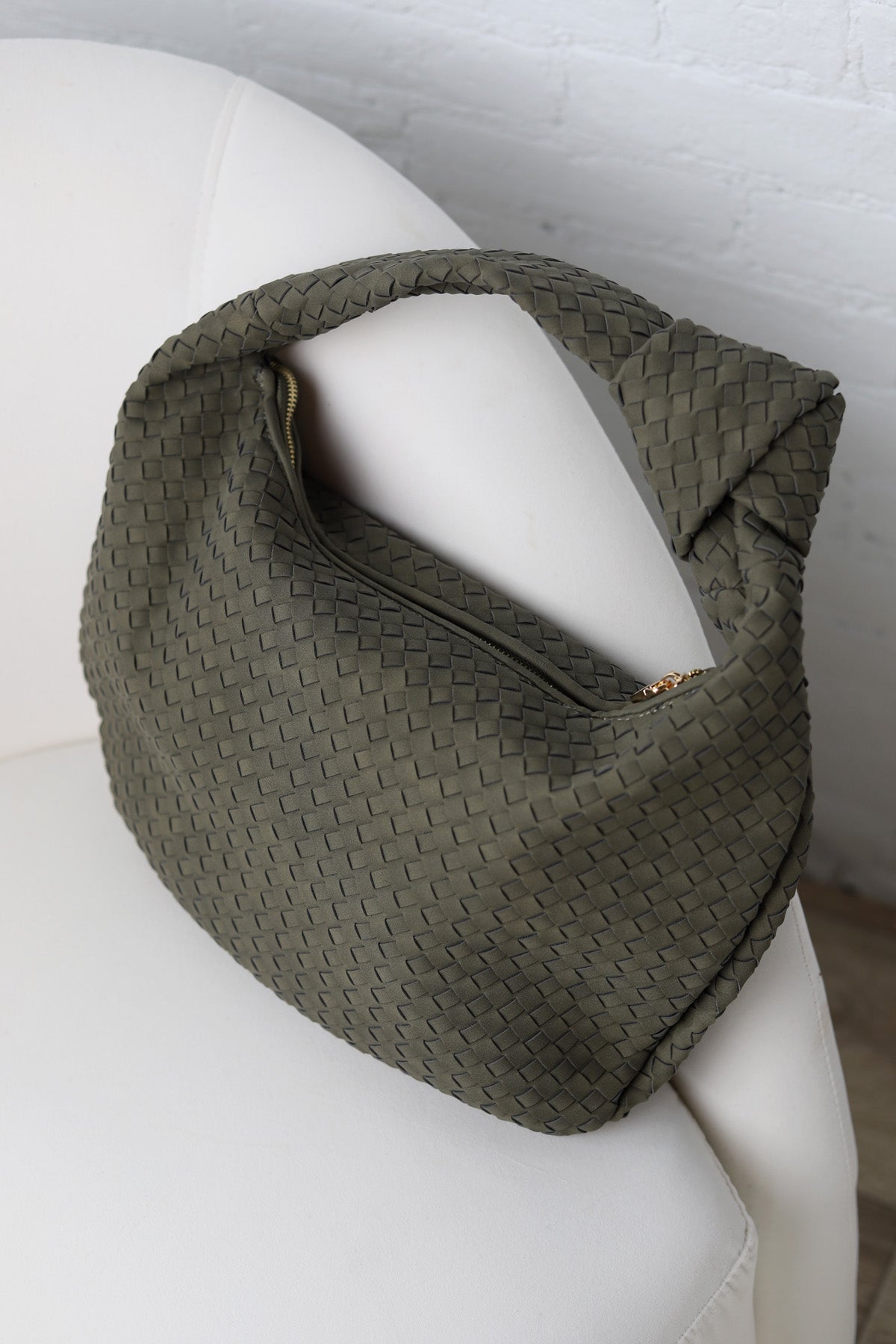 Brigitte Recycled Vegan Shoulder Bag - Olive