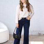 Brinlee Oversized Boy Cut Cable Knit Sweater - Ivory