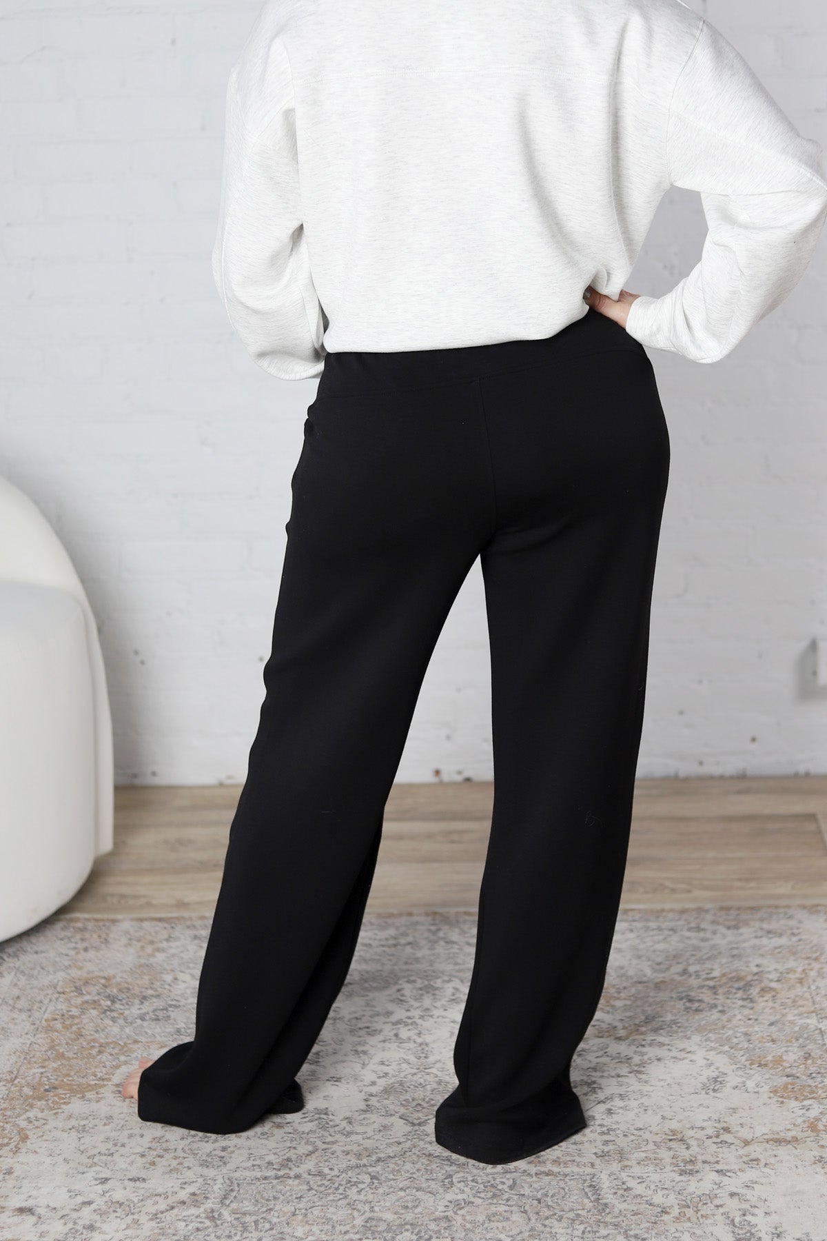 Brione Modal Poly Scuba Straight Pants - Black FINAL SALE