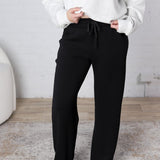 Brione Modal Poly Scuba Straight Pants - Black