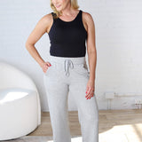 Brione Modal Poly Scuba Straight Pants - Heather Grey FINAL SALE