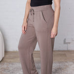 Brione Modal Poly Scuba Straight Pants - Mocha