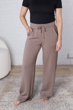 Brione Modal Poly Scuba Straight Pants - Mocha