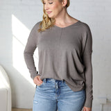 Briony Oversized High Low Sweater Top - Charcoal - FINAL SALE