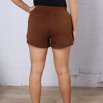 Brisa Soft Knit Lounge Shorts - Brown FINAL SALE