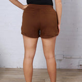 Brisa Soft Knit Lounge Shorts - Brown FINAL SALE