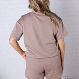 Brisa Soft Knit Round Neck Top - Cocoa