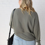 Bristol Boat Neck Dolman Sweater - Dark Sage