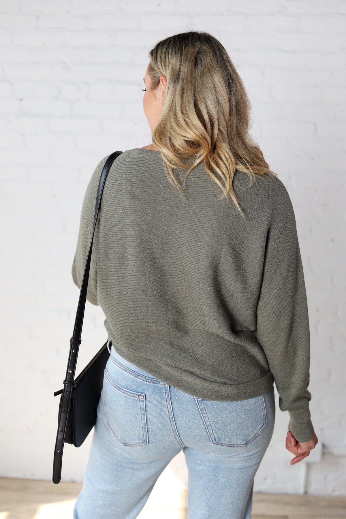 Bristol Boat Neck Dolman Sweater - Dark Sage