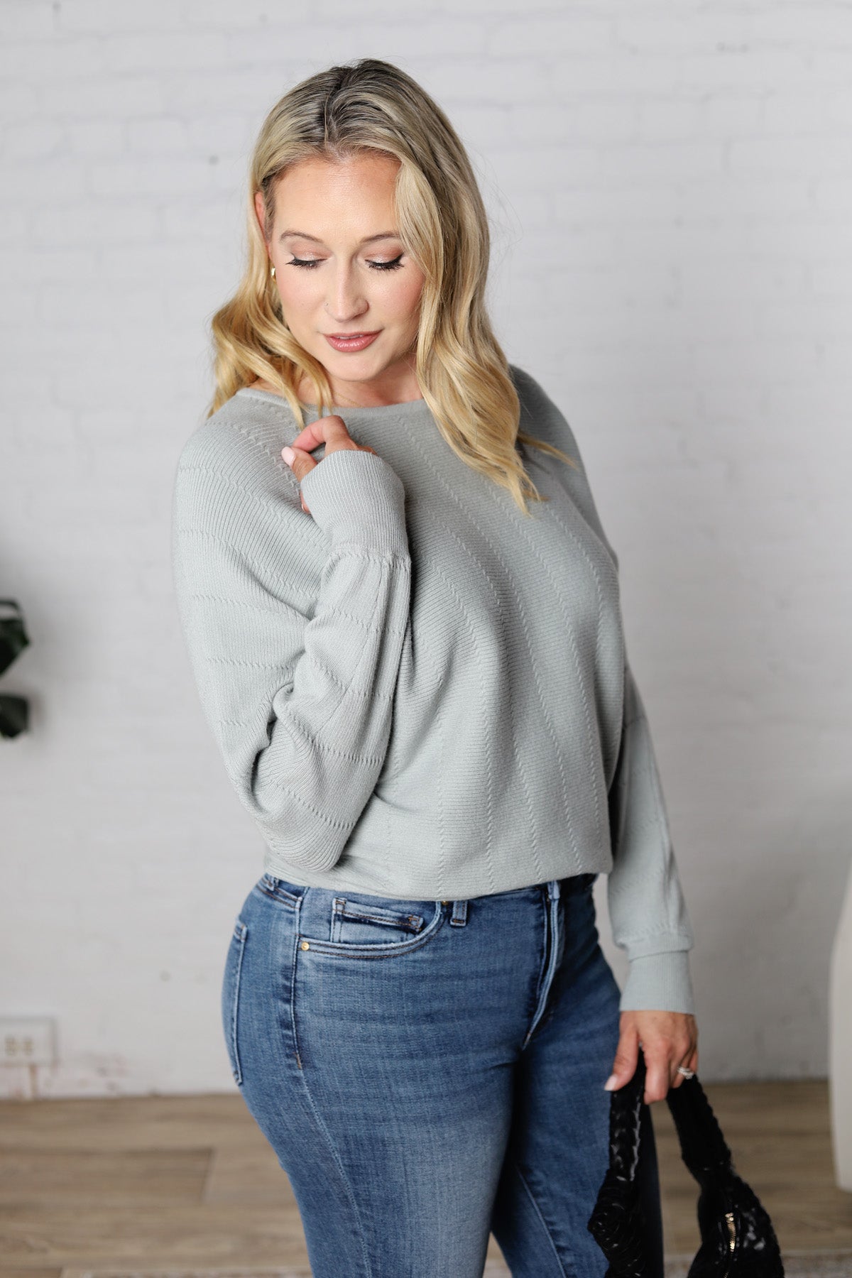 Bristol Boat Neck Dolman Sweater - Mist