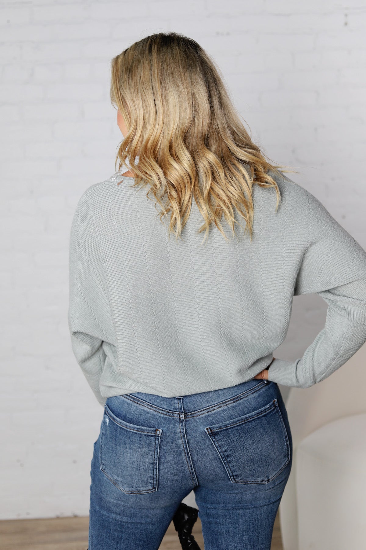 Bristol Boat Neck Dolman Sweater - Mist