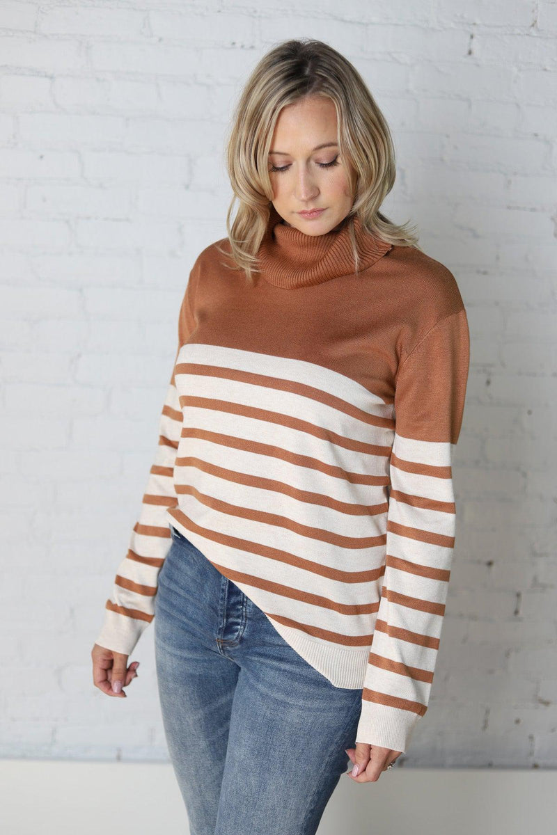 Britni Striped Sweater - Copper