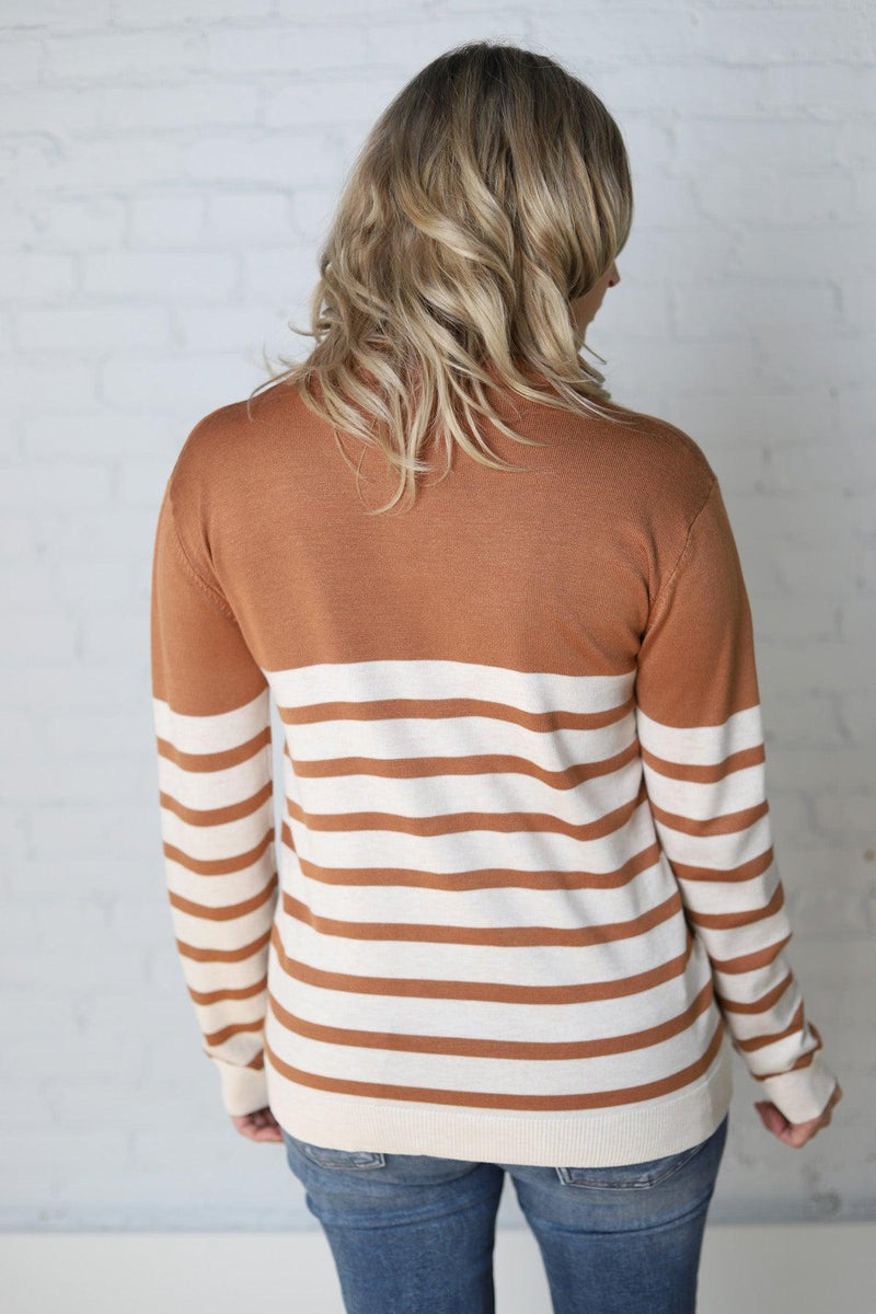 Britni Striped Sweater - Copper
