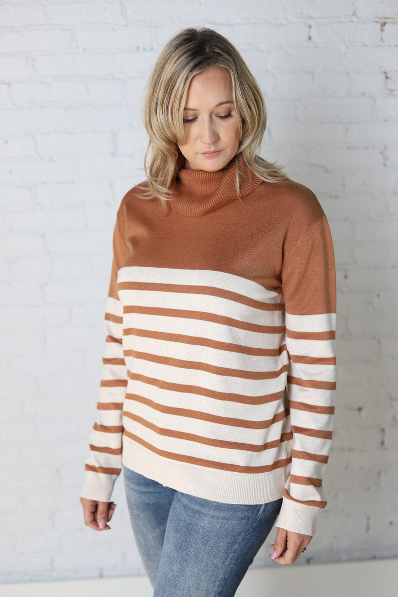 Britni Striped Sweater - Copper
