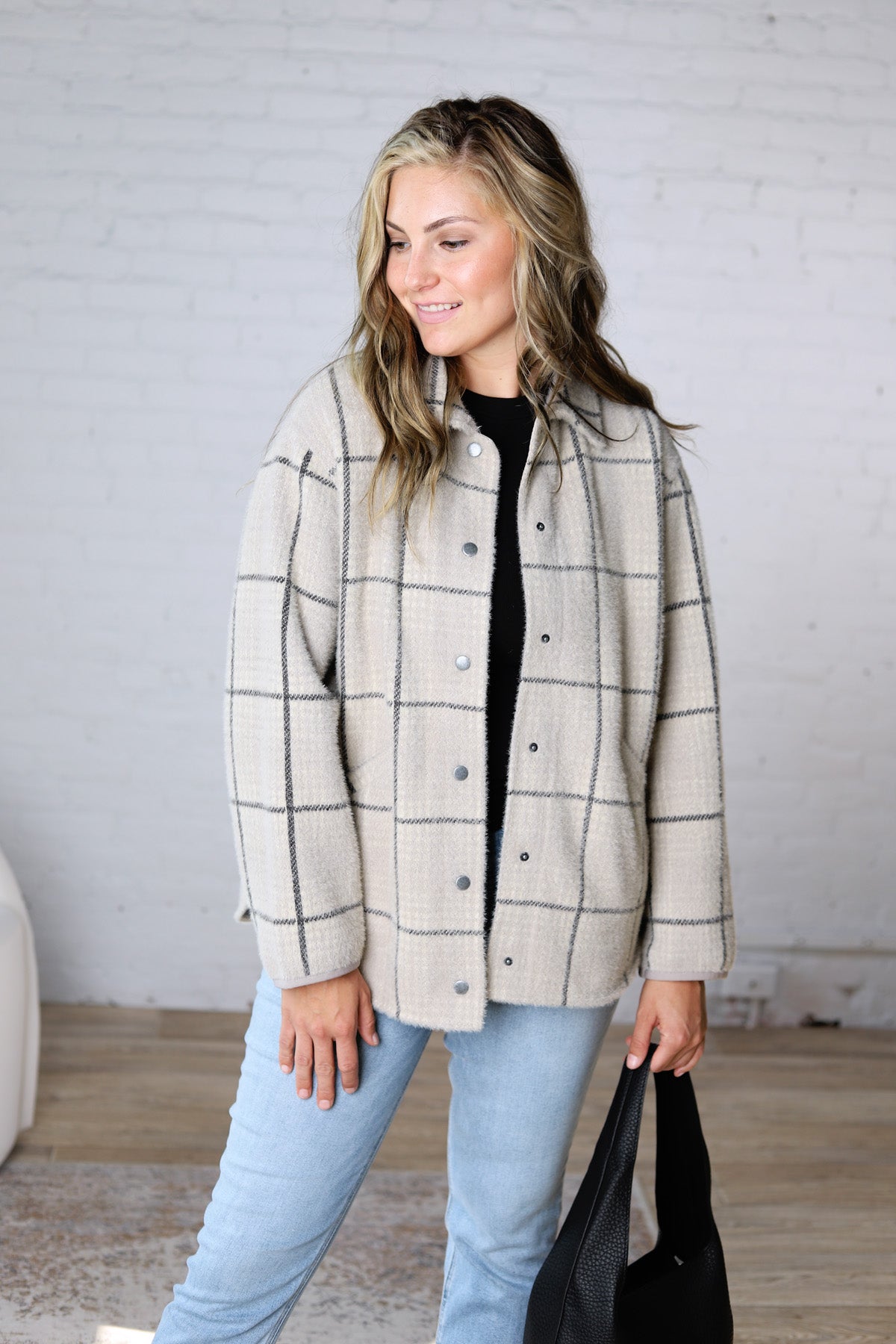 Bronx Plaid Jacket by Z Supply - Frost