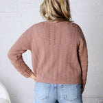 Brynlee Crochet Knit Cropped Cardigan - Mocha