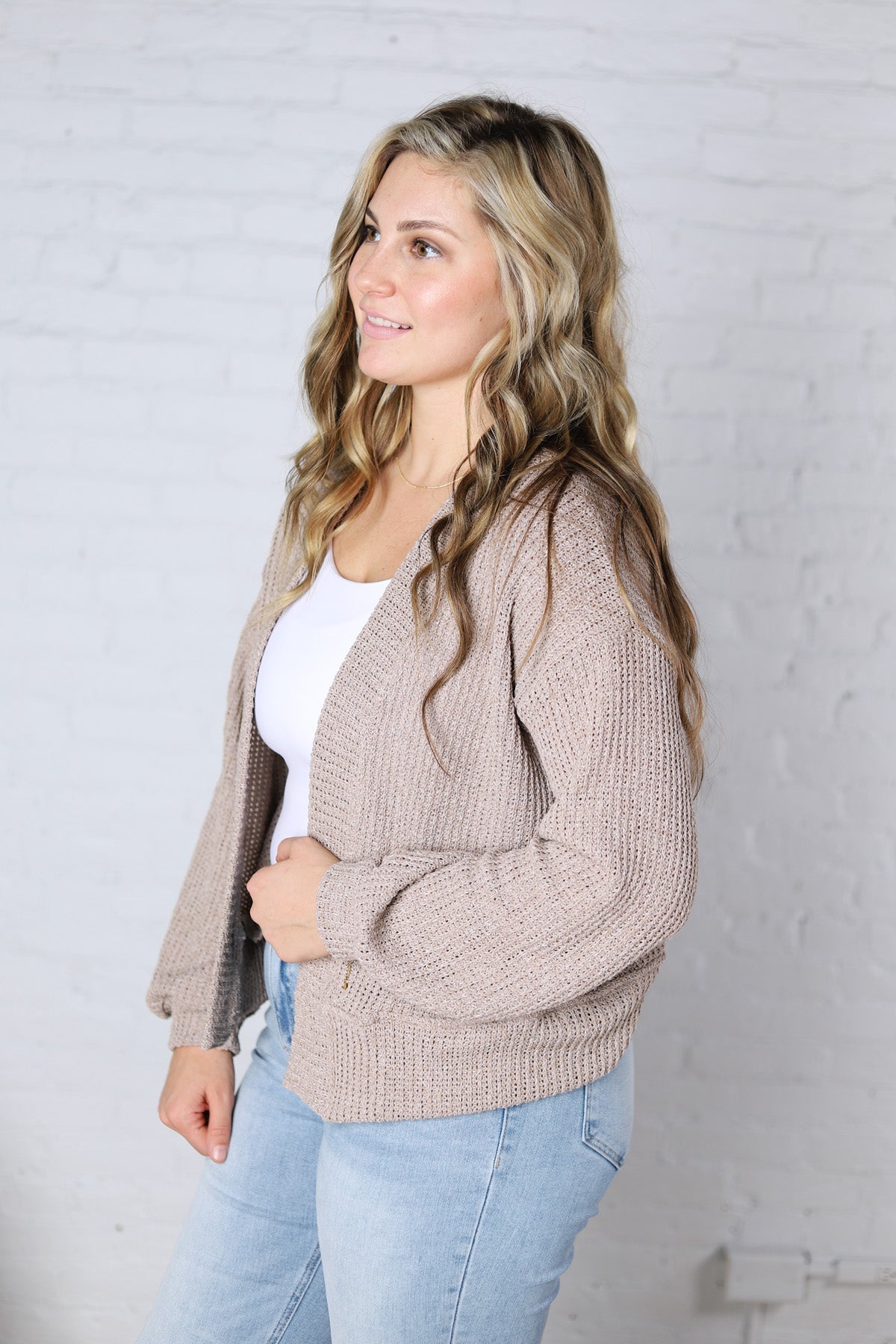 Brynlee Cropped Cardigan - Oatmeal
