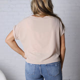 Brynley Rolled Sleeve Blouse - Taupe