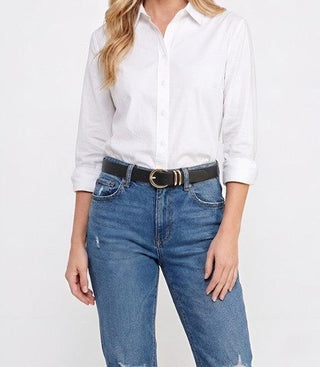 Brynn Gold Pin Buckle - Black