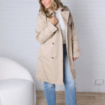 Brynna Classic Belted Trench Coat - Sand