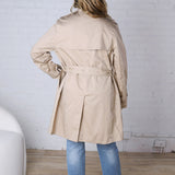 Brynna Classic Belted Trench Coat - Sand