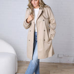 Brynna Classic Belted Trench Coat - Sand