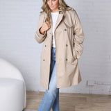Brynna Classic Belted Trench Coat - Sand