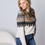 Cable Knit Fair Isle Sweater - Oatmeal FINAL SALE