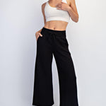 Cailyn Modal Cropped Wide Pants - Black