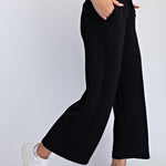 Cailyn Modal Cropped Wide Pants - Black