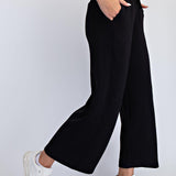 Cailyn Modal Cropped Wide Pants - Black
