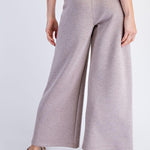 Cailyn Modal Cropped Wide Pants - Heather Taupe
