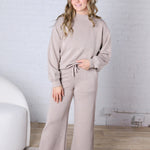 Cailyn Modal Cropped Wide Pants - Heather Taupe