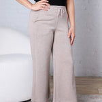 Cailyn Modal Cropped Wide Pants - Heather Taupe