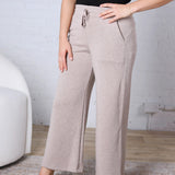 Cailyn Modal Cropped Wide Pants - Heather Taupe