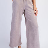 Cailyn Modal Cropped Wide Pants - Heather Taupe