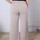 Cailyn Modal Luxe Cropped Wide Pants - Heather Taupe
