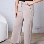 Cailyn Modal Luxe Cropped Wide Pants - Heather Taupe