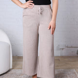 Cailyn Modal Luxe Cropped Wide Pants - Heather Taupe