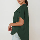 Cairy Drop Shoulder Blouse - Forest Green