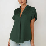 Cairy Drop Shoulder Blouse - Forest Green