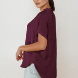 Cairy Drop Shoulder Blouse - Wine