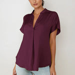 Cairy Drop Shoulder Blouse - Wine