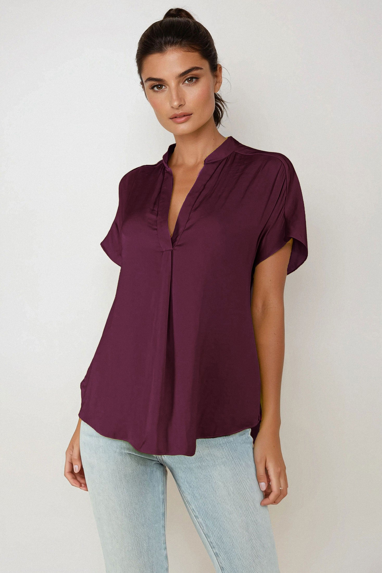Cairy Drop Shoulder Blouse - Wine