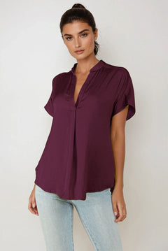 Cairy Drop Shoulder Blouse - Wine