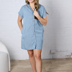 Calia Light Wash Denim Tencel Dress