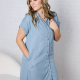 Calia Light Wash Denim Tencel Dress