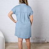 Calia Light Wash Denim Tencel Dress