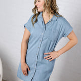 Calia Light Wash Denim Tencel Dress