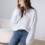 Callen Textured Two Tone Sweater - Lt. Blue